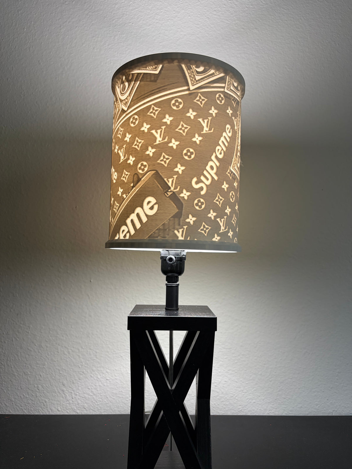 Cartoon and luxury streetwear inspired custom 3D-printed lampshade by Dream Layer Studios (image 2 of 2)