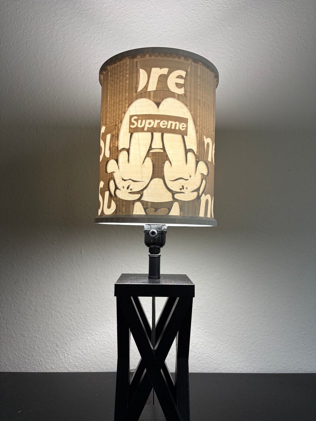 Cartoon and luxury streetwear inspired custom 3D-printed lampshade by Dream Layer Studios (image 1 of 2)