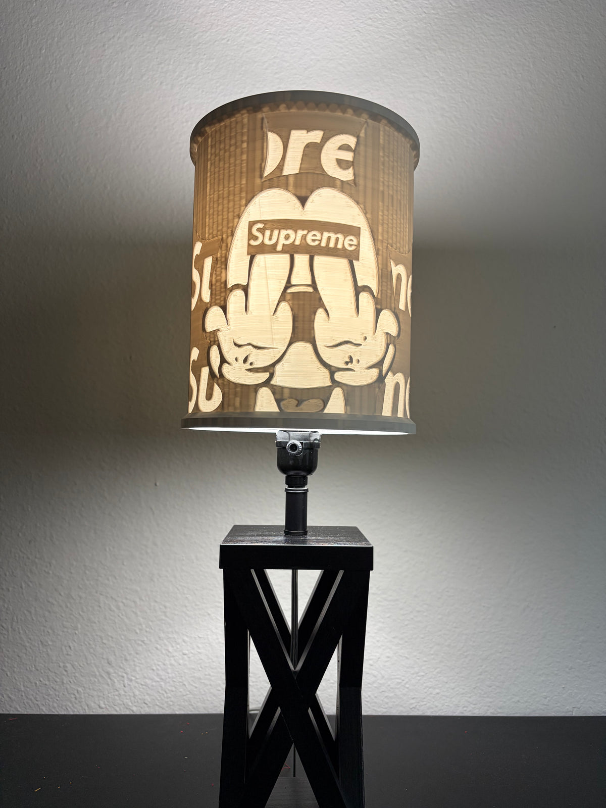 Cartoon and luxury streetwear inspired custom 3D-printed lampshade by Dream Layer Studios (image 1 of 2)