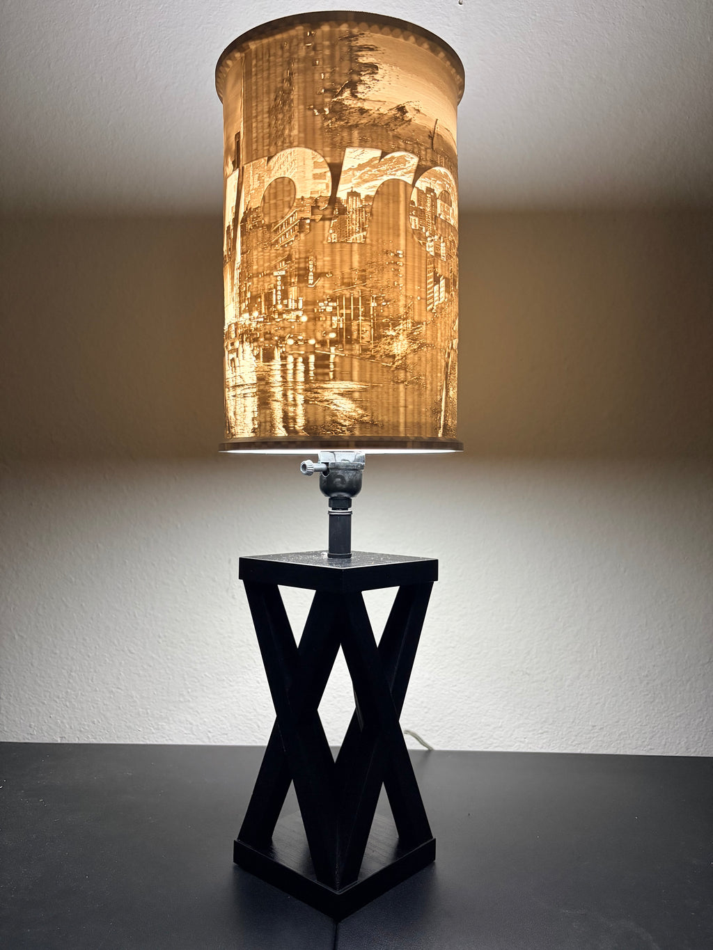 Downtown cityscape streetwear custom 3D-printed lampshade by Dream Layer Studios (image 2 of 4)