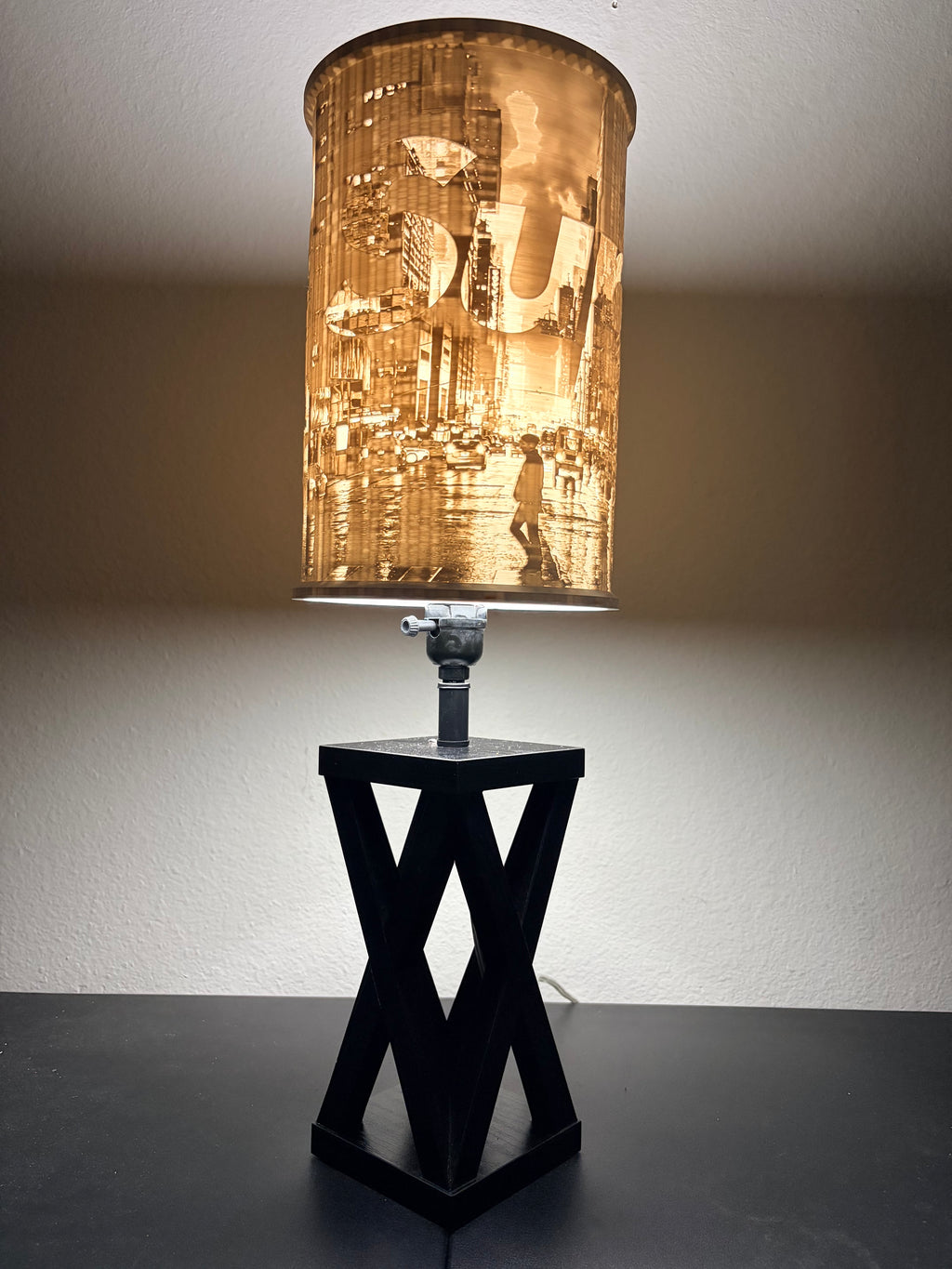 Downtown cityscape streetwear custom 3D-printed lampshade by Dream Layer Studios (image 1 of 4)