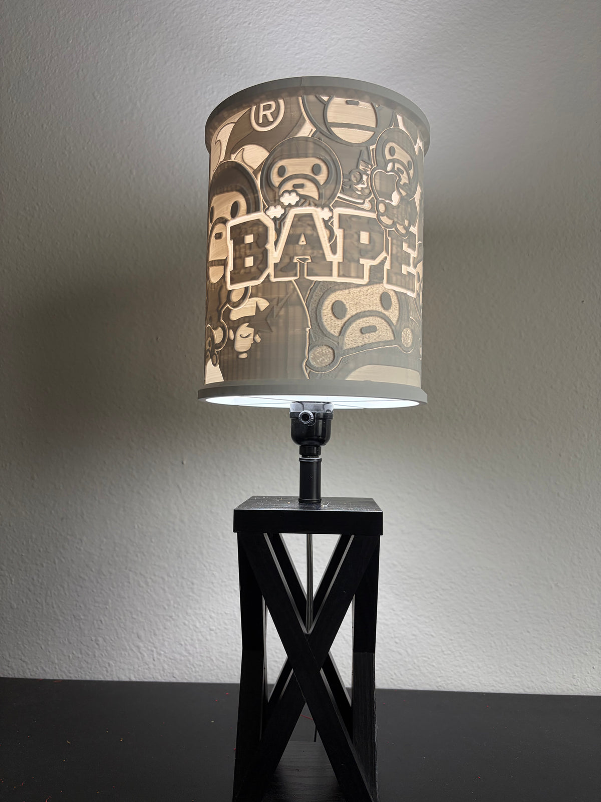 BAPE hypebeast inspired streetwear custom 3D-printed lampshade by Dream Layer Studios (image 1 of 2)