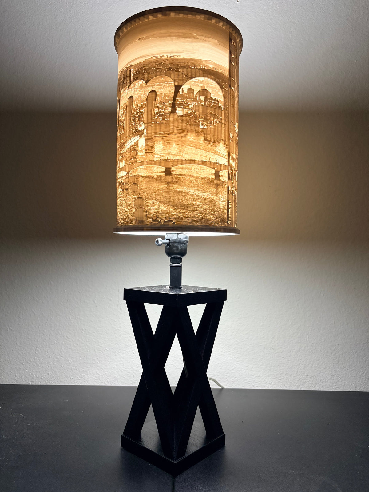 Downtown cityscape streetwear custom 3D-printed lampshade by Dream Layer Studios (image 4 of 4)