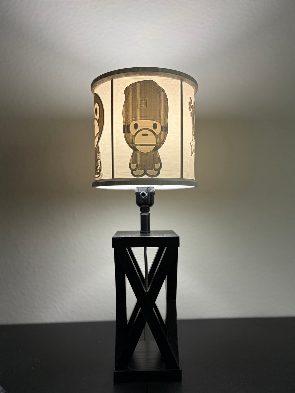 Baby Milo inspired streetwear custom 3D-printed lampshade by Dream Layer Studios, tall beanie panel (image 2 of 4)