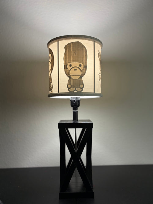 Baby Milo inspired streetwear custom 3D-printed lampshade by Dream Layer Studios, tall beanie panel (image 2 of 4)